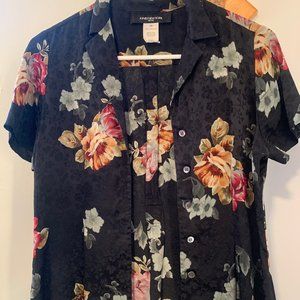 Jones New York Floral Print Button Up